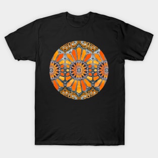 Celebrating the 70's - tangerine orange watercolor on grey T-Shirt